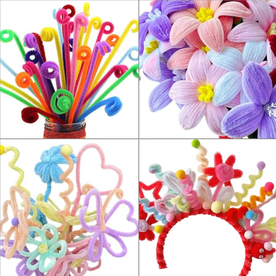100/300/500pcs Colorful Pipe Cleaner Twisting Stick Handicraft DIY Art Supplies Festival Party Birthday Gift Indoor Decor XJM