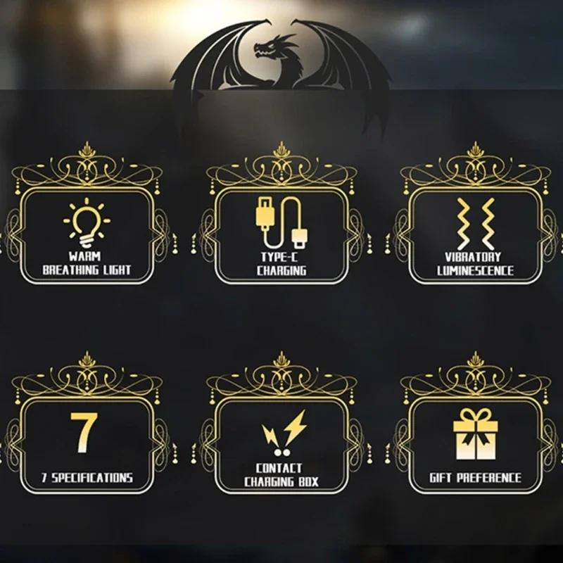 7 Stück Leuchtende Polyedrische Würfel mit Ladebox Wiederaufladbare LED Warmlicht Elektronische Würfel für Rollenspiel Tischspiel