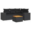 VidaXL Salon de Jardin avec Coussins 5 pcs, Canapés de Patio, Ensemble de Meubles, Mobilier de Terrasse Extérieur, Noir 3225425