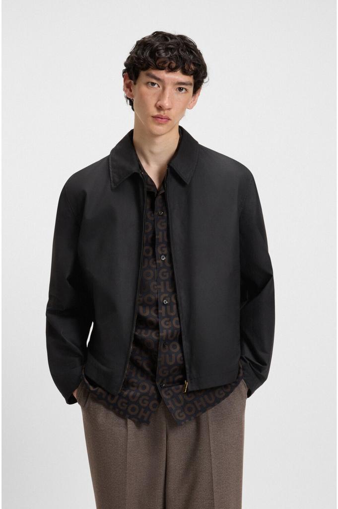 Mid-season Jacket HUGO Cotton Jacket Regular-fit with Waxed Finish - Style Bapo2531 50544628 Black