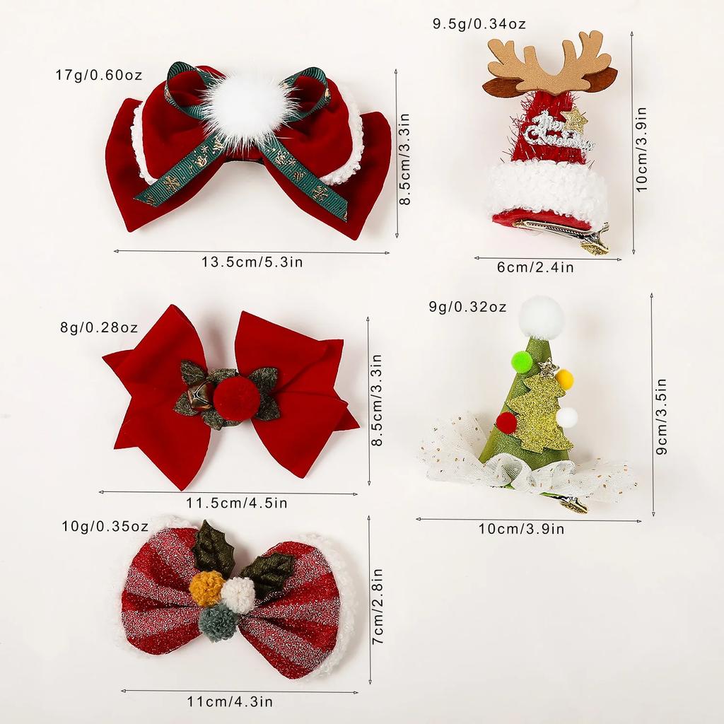 Mini Cute Sparkling Santa Claus Hat Christmas Hair Clips Xmas Party Gift for Adults and Kids New Year Headwear Hair Accessories