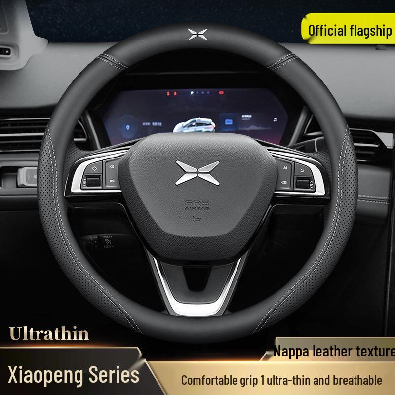 Xpeng Motors Genuine Leather Steering Wheel Cover - Fits P7, P5, G3, G9 Models, All-Season Grip