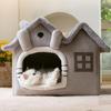 Cat Bed Deep Sleeping Bed Dog Winter House Cute Detachable Enclosed Pet Tent