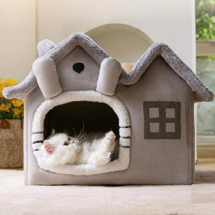 Cat Bed Deep Sleeping Bed Dog Winter House Cute Detachable Enclosed Pet Tent