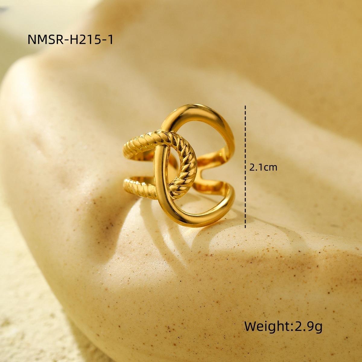 GEMCHIC Women s 18K Gold Plated Titanium Steel Open Ring Geometric Fashion Jewelry Adjustable Band