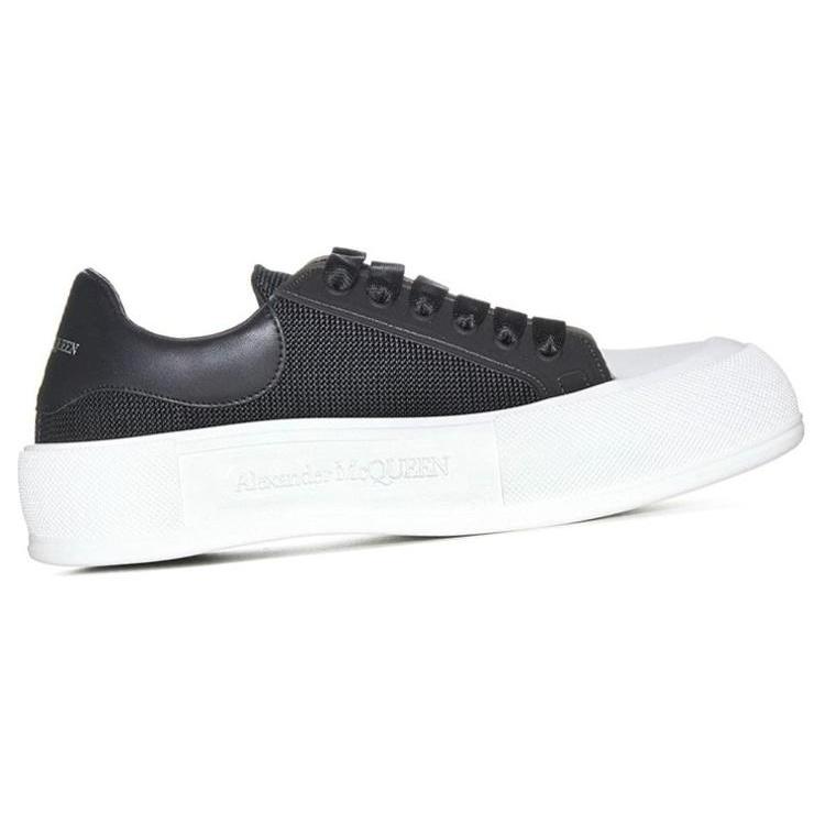 Alexander Mcqueen Deck Lace Up Plimsoll Sneakers 'Core Black White' Men's 711098W4UB31000