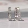 Pave Set Small Huggie Hoop Earrings for Women Sparkling Channel Set Stone Minimalist Daily Wear Earrings Jewelry
