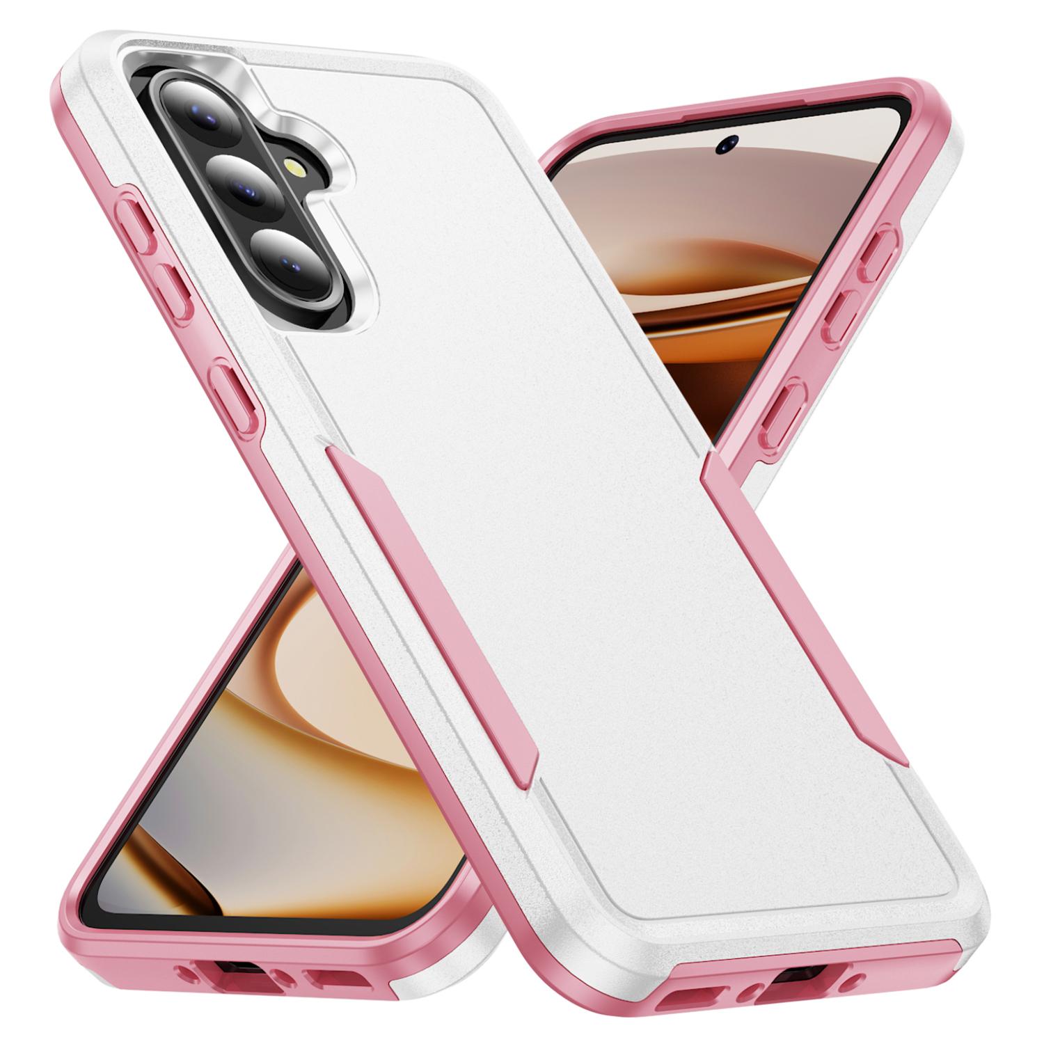 

For Samsung Galaxy A36 5G Case PC+TPU Military Grade Drop Protective Phone Cover White+Pink
