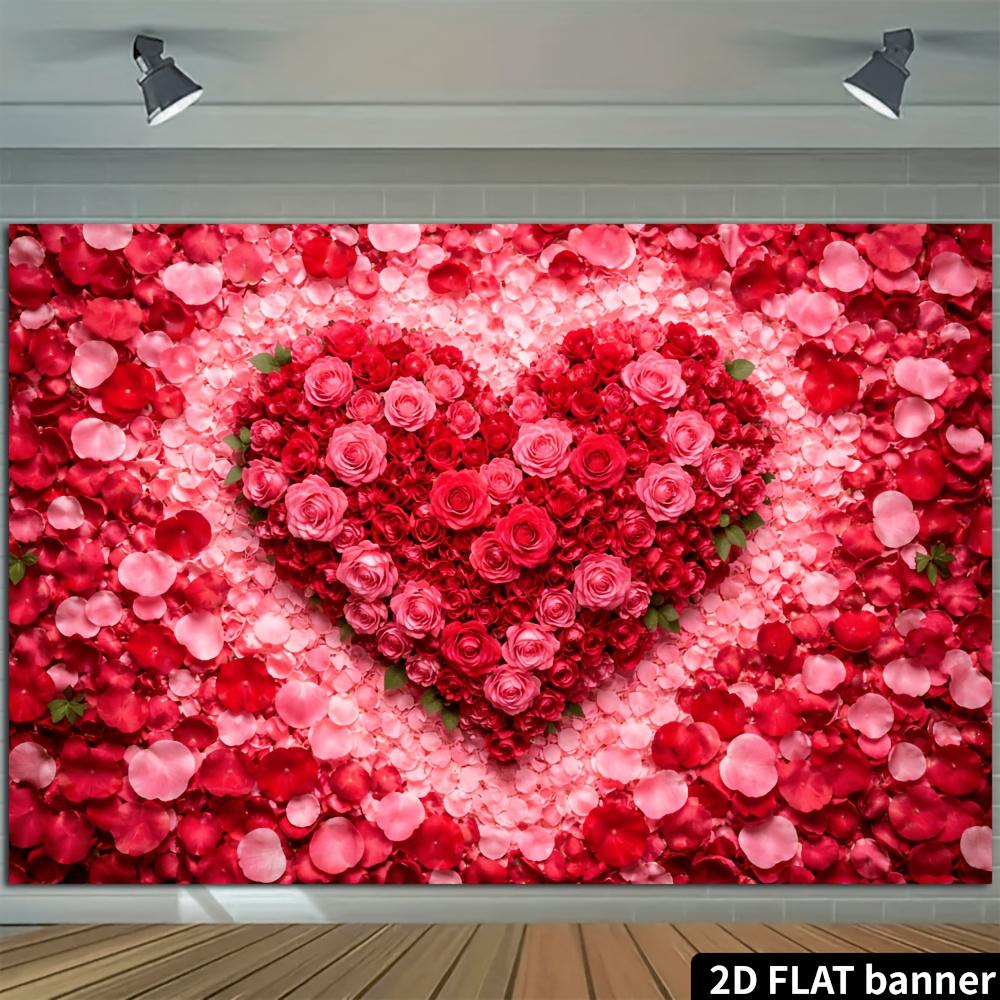 1Pcs Heart Shaped Rose Petals Decoration Background Backdrop For Photo Studio Photo Booth Party