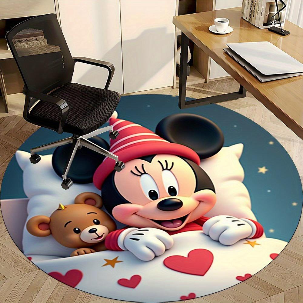 

1pc Adorable Cartoon Design Round Rug - Perfect for Home Decor in Living Rooms & Bedrooms, Non-Slip Office Carpet Under Desk Chair, Ideal Gift Idea -0 80cm by 80cm