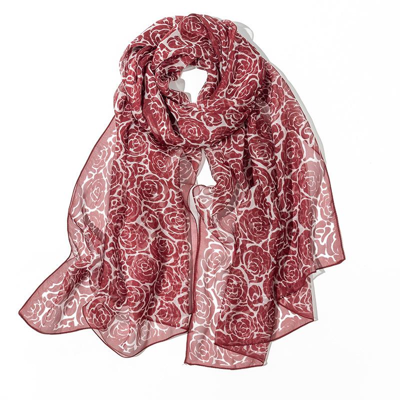 Shanghai Story New Silk Scarf Women's Spring and Summer Thin Mulberry Silk Printed Scarf Fashionable and Versatile Shawl