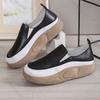 Fashion Women Fashion Loafers Slip-On Vulcanized Shoes Casual Wedge Heel Lightweight Woman Sneakers Thick Bottom Round Toe Sneaker Shoes