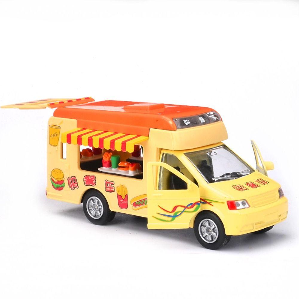 Inertia Food Truck Store Car Toy ABS Children's Toy Car Doll House Accessories