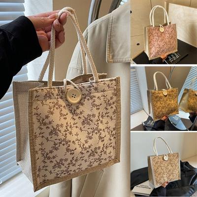 New Floral Print Handheld Bag Versatile Portable Tote Bag Casual Commuting Bag Women