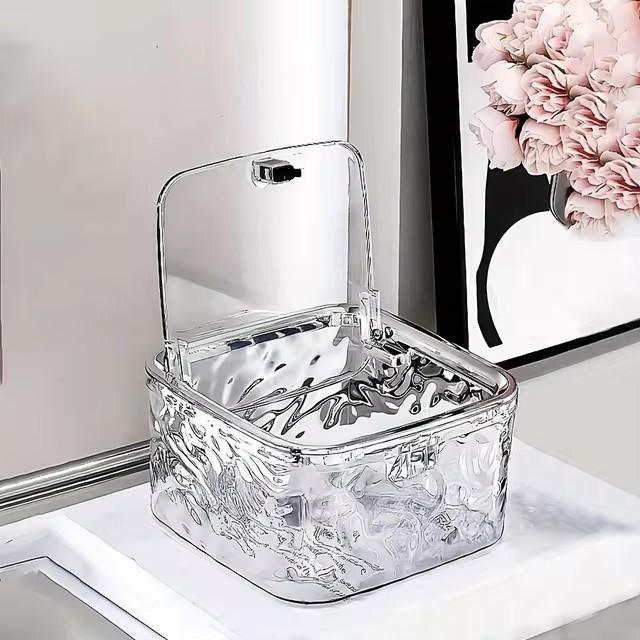 Hair Accessories Organizer Clear Acrylic Hair Tie Storage Box for Headband Hair Clip Cotton Swab Washing Capsules Storage