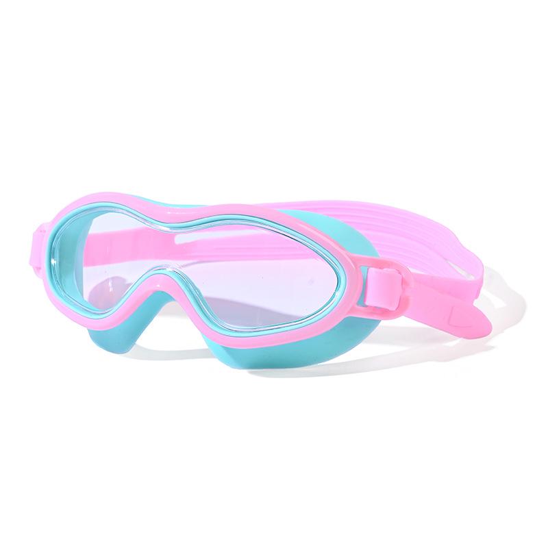 Kids' HD Large-Frame Waterproof Anti-Fog Swim Goggles: Comfortable & Non-Tightening—Perfect for Boys' and Girls' Professional Diving.