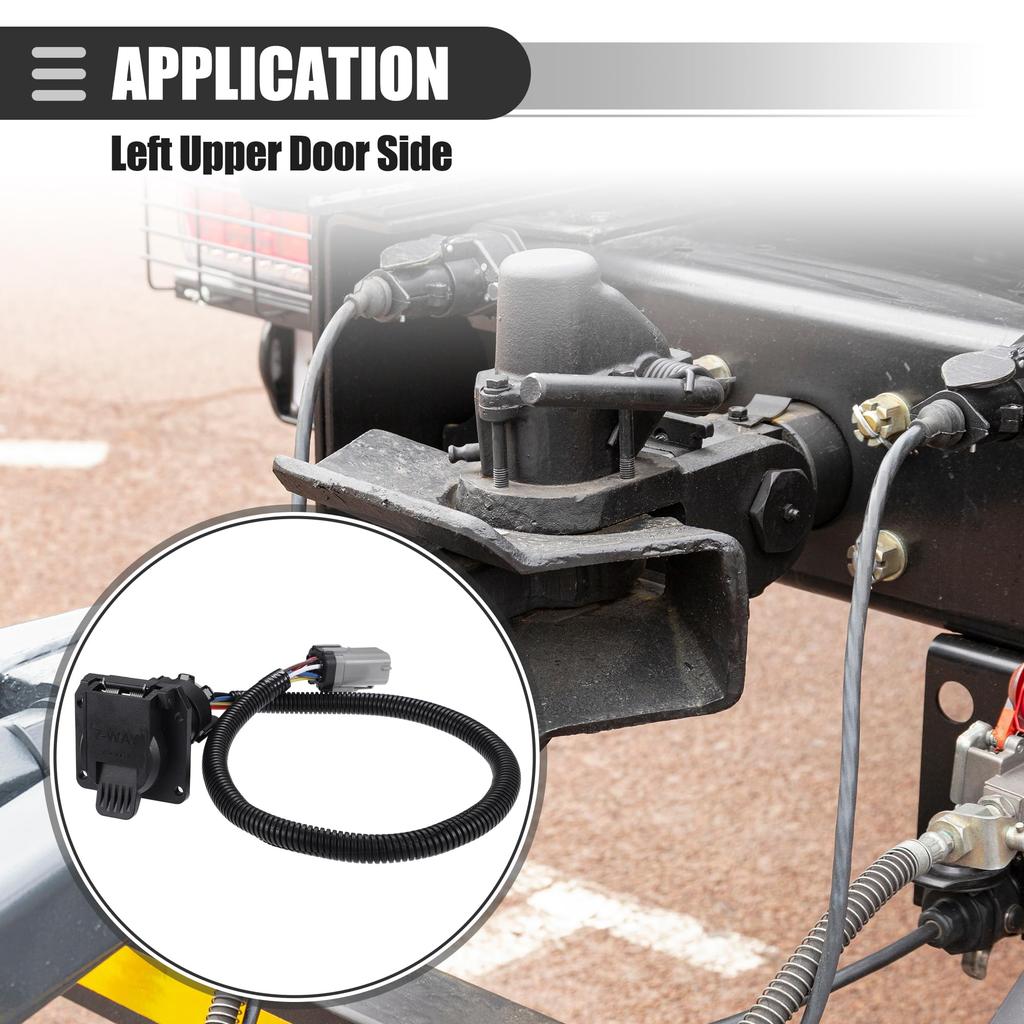 Motoforti 7-Pin Trailer Wiring Harness with Connector for Ford F-250 Super Duty (1999-2001), Plastic, Black, 1 Set