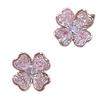 S911 Silver Needle Zircon Four-leaf Flower Ear Buckle Women's Light Luxury Fashion High-end Earrings Simple and Versatile Temperament Ear Jewelry