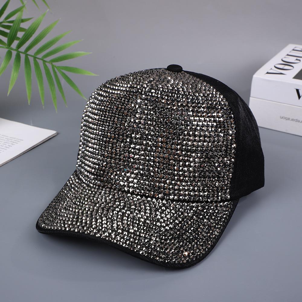 Summer Korean Version Colorful Rhinestone Baseball Cap For Women Sun Protection Sunshade Personality Full Diamond Cap For Men
