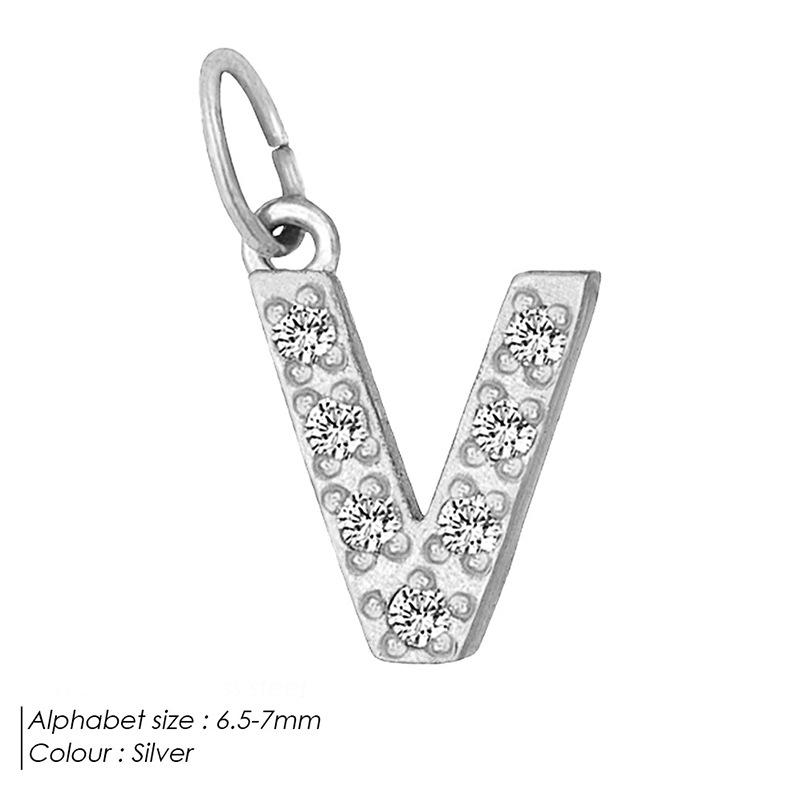 Europäischer & Amerikanischer Vollpavé Diamant Edelstahl Buchstabenanhänger mit DIY Zirkon Halskette & Armband Optionen