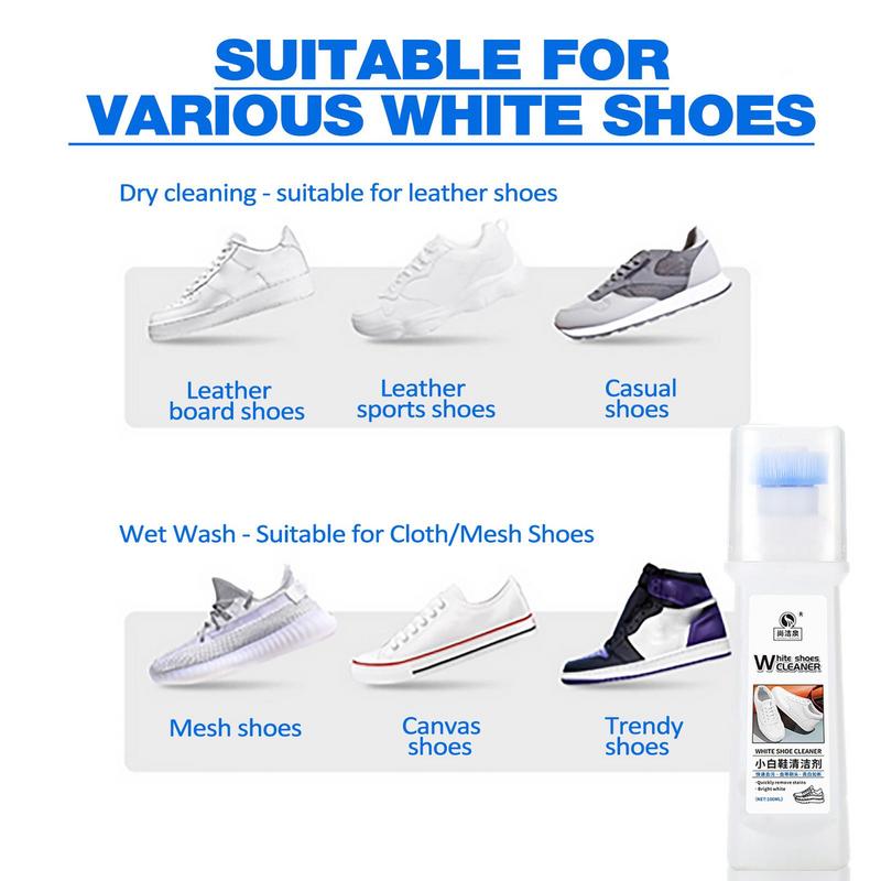 

100ml Portable White Shoe Cleaner Decontamination Whitening Sneakers Casual Shoes Gel Stain Remover Cleaning Kit Home Supplies China Mainland