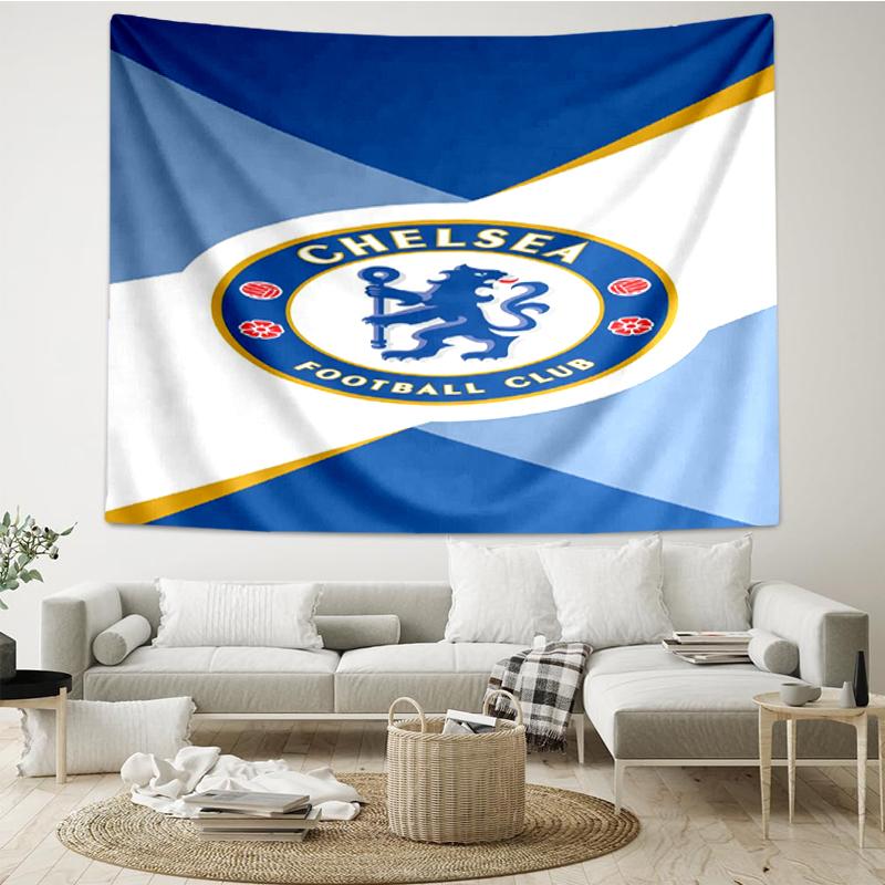 Chelsea Football Club Print Tapestry, Backdrop, Easy Setup, Ideal for Bedroom, Office & Living Room, with Aesthetic Wall Hanging Decor.