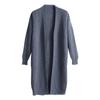 Laid-back Style Long Plus-size V-neck Knitted Cardigan for Autumn and Winter New Loose Solid Color Elegant Sweater Women's Coat