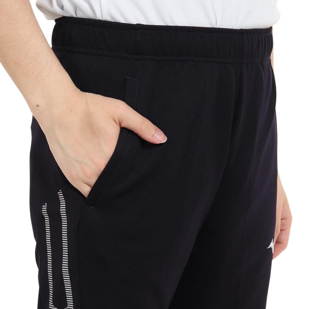 Mizuno Training Deep Navy x Size S Size MC-LINE Warm-Up Pants, Standard, Moisture-Wicking, Quick-Drying, Wear, 32MD0110, Silver, (Japan S)