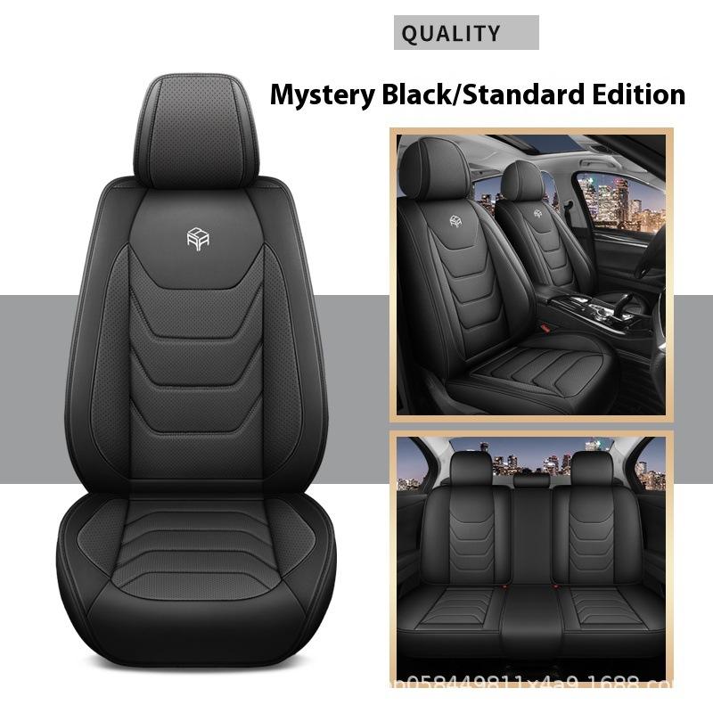 

New Luxury Mat Waterproof Car Seat Protector Breathable Wear-resistant Universal PU Leather Front Seat Cover Car Seat 1PC Front Cover чорний