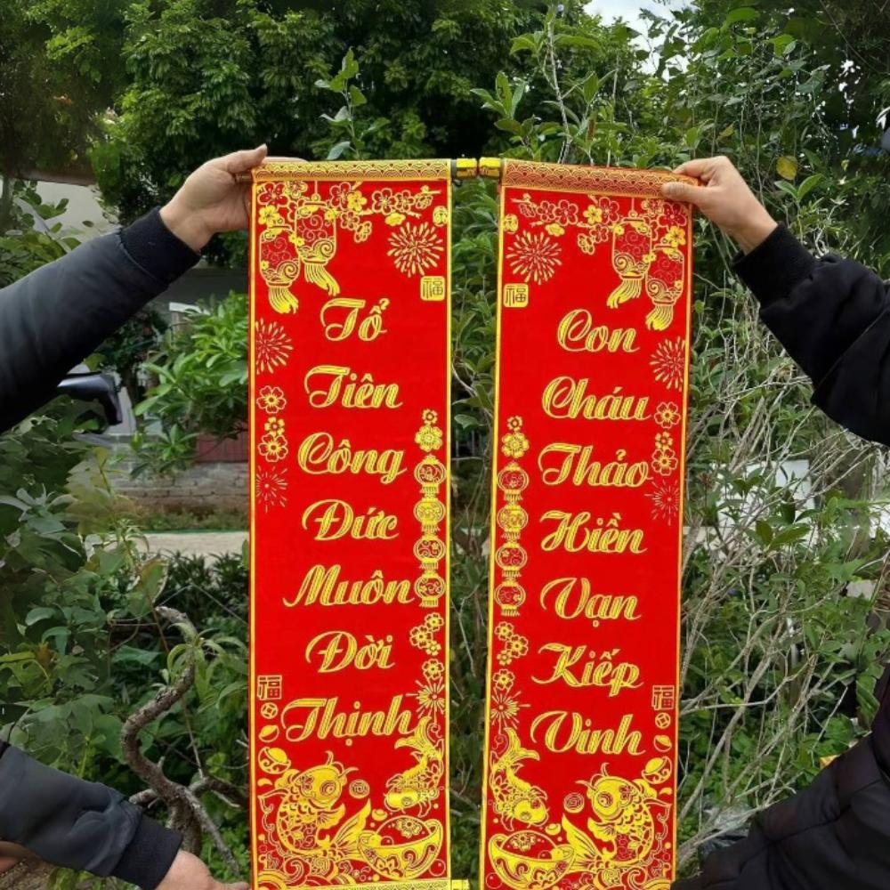 Vietnamesiska 2025 Ormens År Parverser Röda Parverser Lyckönskningar Kinesiska Nyårsdekorationer Kreativ Dörrparvers