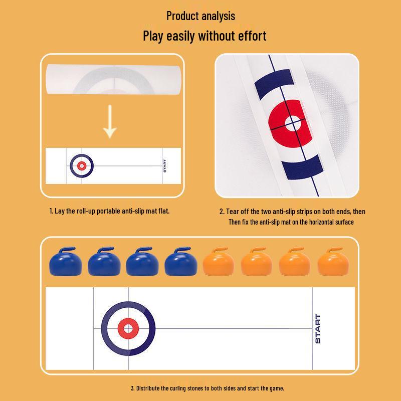 Children's Interactive Curling & Ice Hockey Table Game - 2-Player Parent-Child Toy