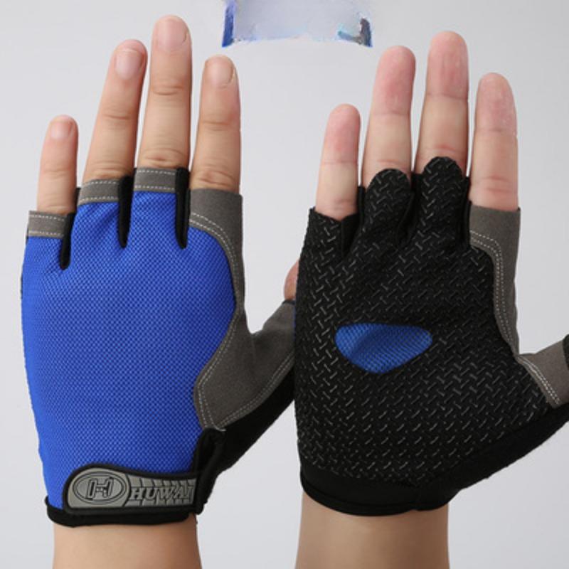 

Half Finger Gloves Men s Thin Mesh Non slip Finger Finger Riding Half Sporty Breathable Plus Padding Spring Summer and Autumn New Style S