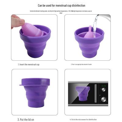 Copa Menstrual con Almacenamiento de Silicona Colapsable - Copa Lunar Segura para Altas Temperaturas