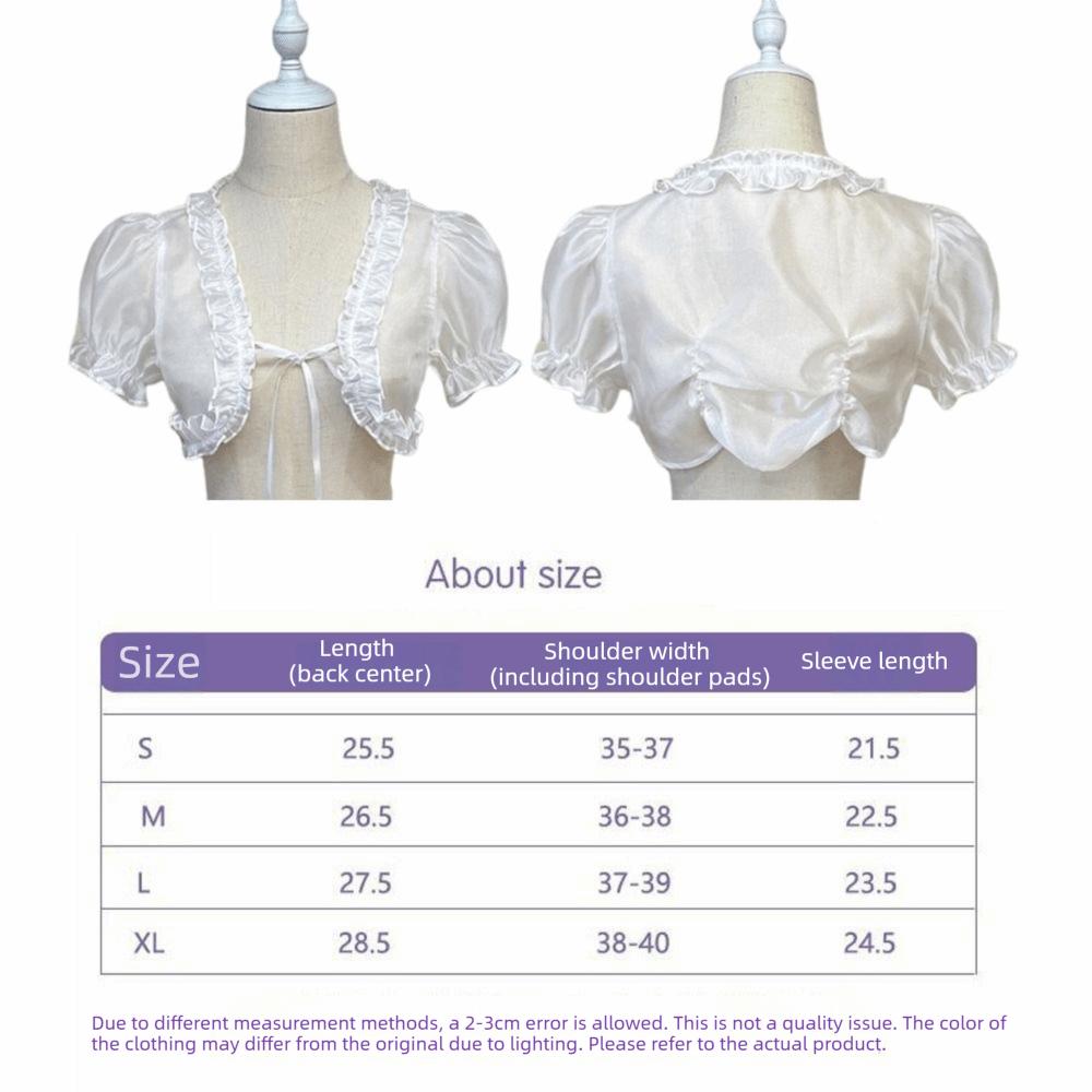 Cardigan Lolita in Chiffon Blusa Arricciata Protezione Solare Estiva Kawaii Y2K