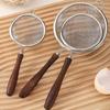 Wooden Handle Stainless Steel Small Colander Fine Mesh Oil Strainer Multi-Function Filter Mesh Flour Sifter Kitchen Baking Tools