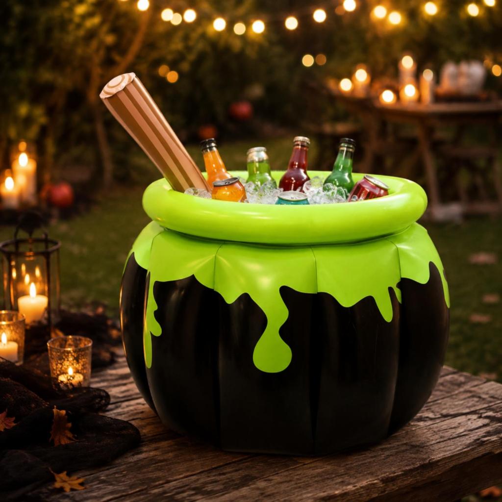 Halloween Witch Pot Ice Bucket Leak Resistant Inflatable Spooky