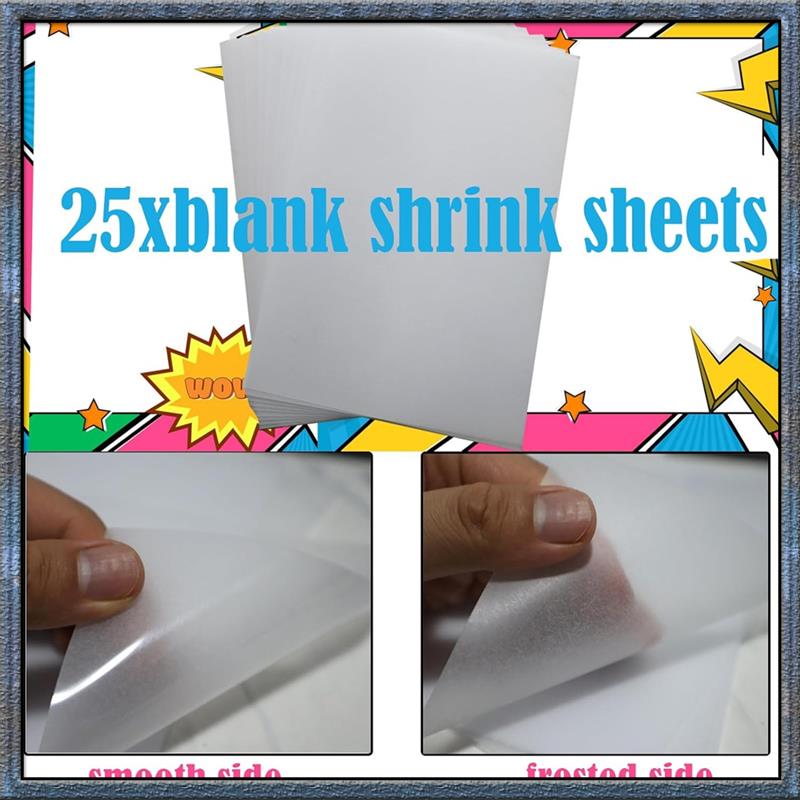 Top Deals Heat Shrink Plastic Sheet Kit Shrink Papers 25 PCS Large Shrink Film Papers With 100 PCS Keychains For Kids (11.4X8inc