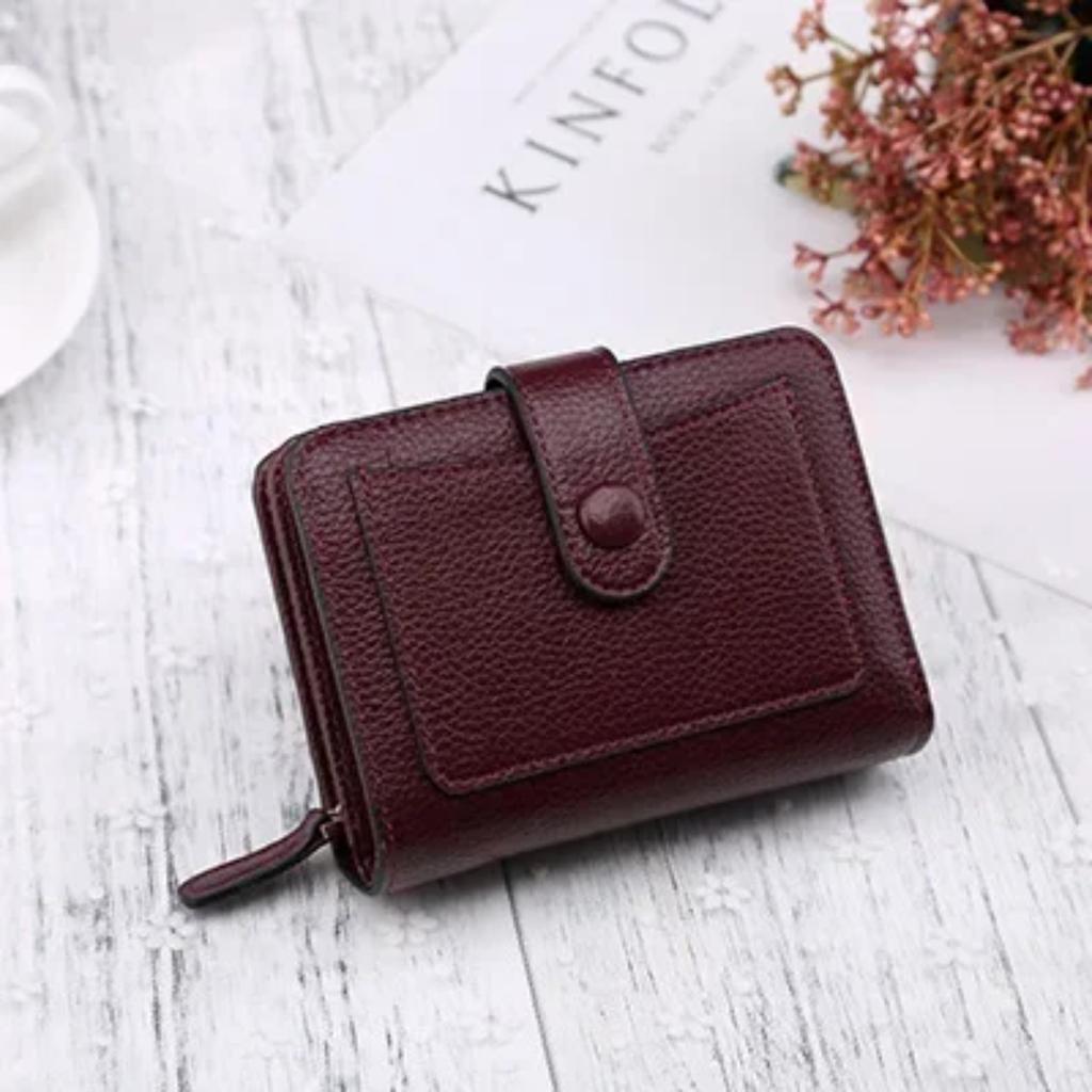 Women Wallets   Luxury Brand Red Black Small Mini Coin Purse Hasp Card Holder Lady Wallet Zipper Female Leather Buckle