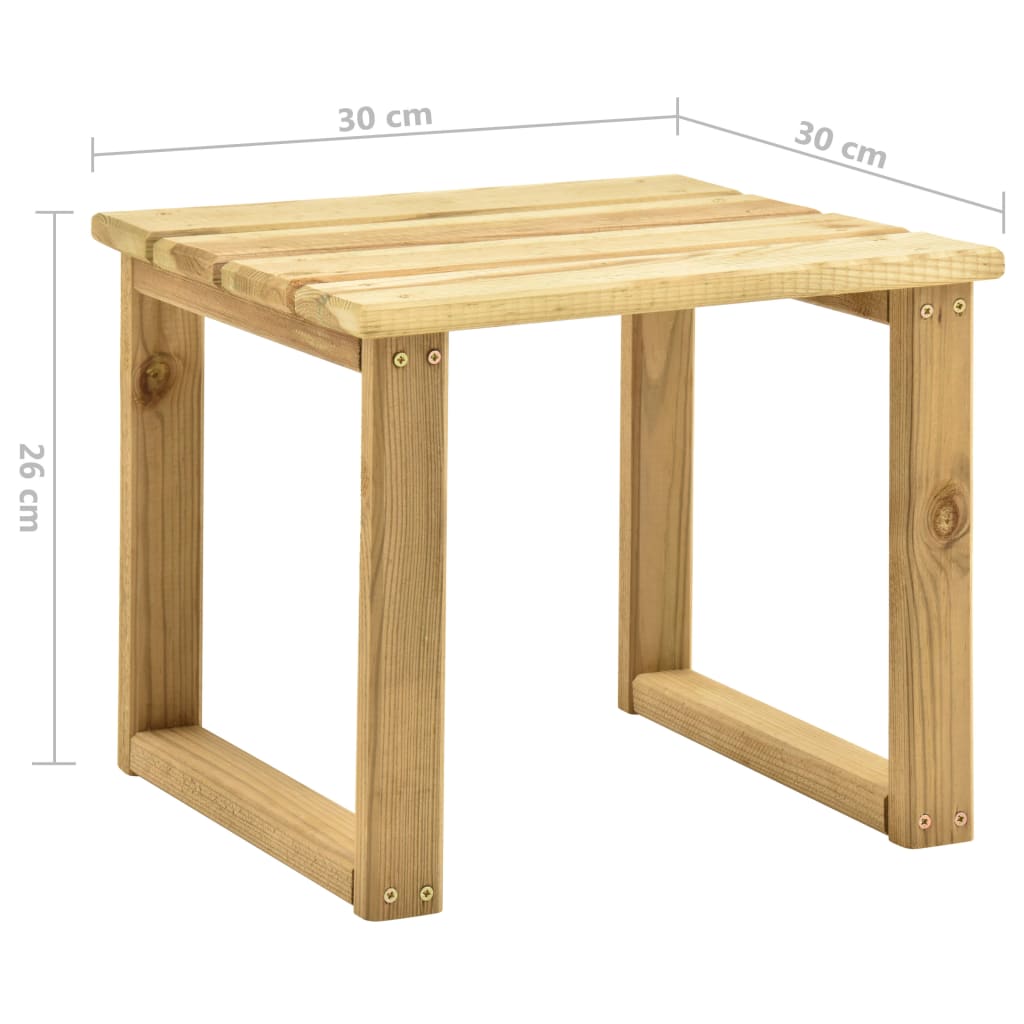 Solstolsbord 30 x 30 x 26 cm Tryckimpregnerat Furuved