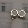 Elegant Silver Plated French Retro Square Earrings for Women Slimming Face Geometric Minimalist Earrings