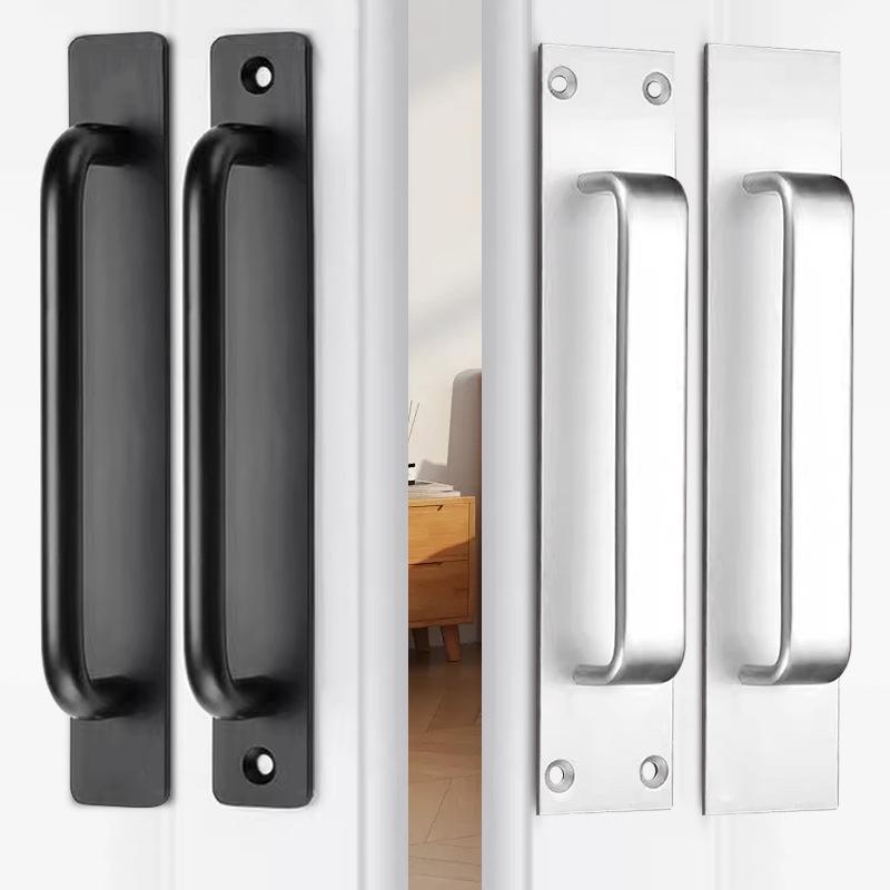 Matte Black Aluminum Alloy Surface-Mounted Large Adhesive Door Handle