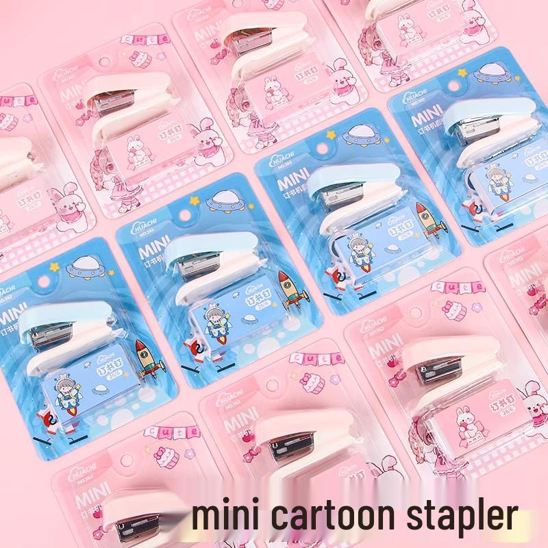 Neuling-Spezial: Mini Cartoon Hefter Set – Niedliche und Multifunktionale Schulanfangs-Schreibwaren