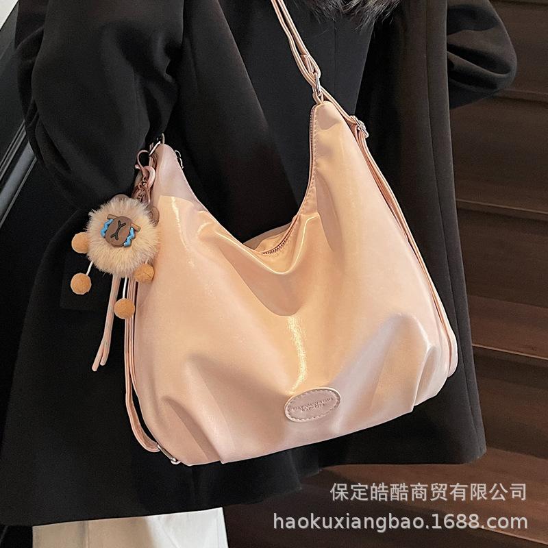 Tote Bag Women's Large Capacity 2025 New Casual Versatile Shoulder Messenger Commuter Bag Multi-functional Korean Version Backpack
