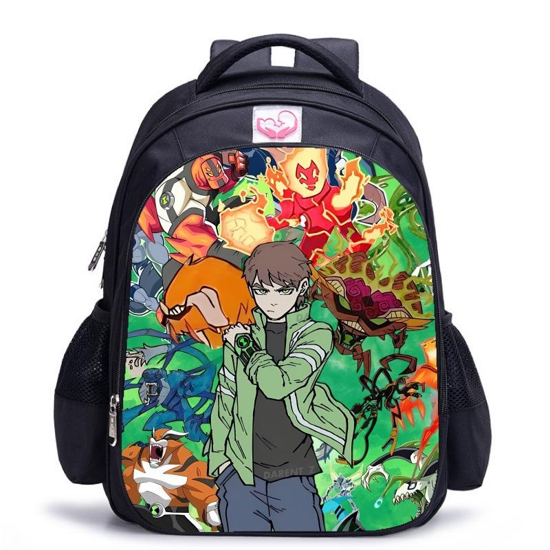 Ben10 Teenager Hacker Klassische Schwarze Schultasche Jungen Entlastende Rückenstütze Schultasche Grundschüler Tägliche Schulrucksack