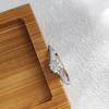 S925 Sterling Silver 50-Point Twisted Moissanite Ring with Four-Prong Setting