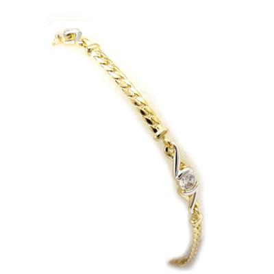 [K4592] - Two-tone 'Goddess' Gold Plated Bracelet