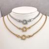 QMHJE 2/3/4mm Stainless Steel Rope Chain Necklace Vacuum Plating Sailor Clasp Steering Wheel Women Men Choker Jewelry Accessory