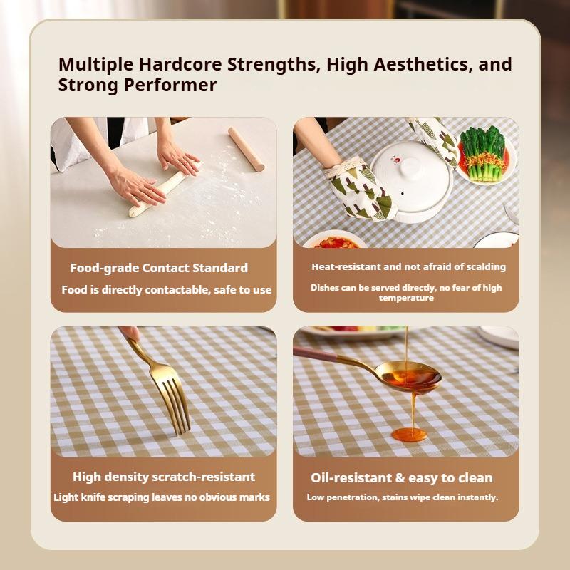 PVC Tablecloth Waterproof and Oil-proof Washable Net Red Desk Cloth Rectangular Dining Table Cloth Coffee Table Placemat
