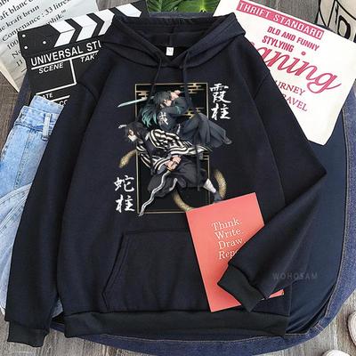 Anime Demon Slayer Iguro Obanai And Tokitou Muichirou Graphic Fleece Hooded Men Women Hoodies Manga Sweatshirt Harajuku Pullover
