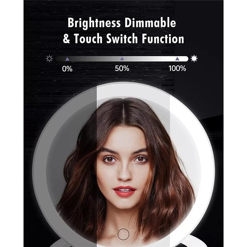 Foldable Makeup Mirror Touch Screen Makeup Mirror 3 Colors Light Modes Cosmetic Mirrors USB Rechargeable Folding LED Mirror